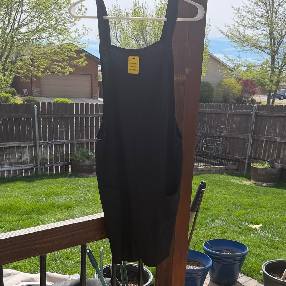 Kids Black One-Piece Pinafore Overall
